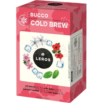 Leros COLD BREW Bucco & Mäta bylinný čaj 20 x 1,5 g