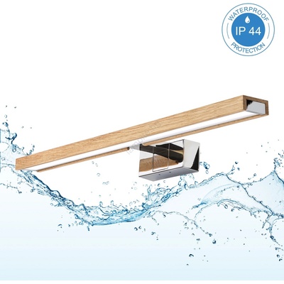 Brilagi Brilagi-LED 3-в-1 осветление за огледало за баня WOODY MIRROR LED/12W/230V 60 cm IP44 хром/дъб (BG4911)