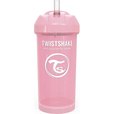 Twistshake Чаша със сламка Twistshake - 360 ml 12+ месеца розова