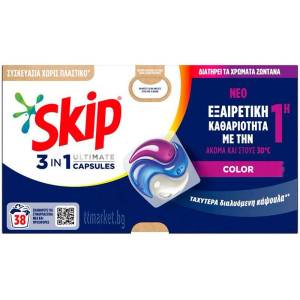 Skip ULTIMATE 3 IN 1 COLOR CAPSULES капсули за цветни дрехи 38 бр - Color (3744)
