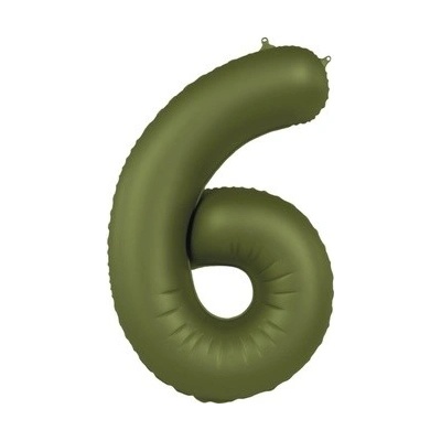 Růžička Balónik fóliový číslo 6 Olivovo zelená, matný 86 cm