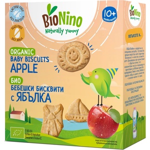 BioNino Био бебешки бисквити BioNino - С ябълка, 10 м+, 100 g (F06070003A0001) - baby