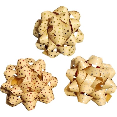Rozeta 9 cm kraft hvězdy 1 ks - mix barev