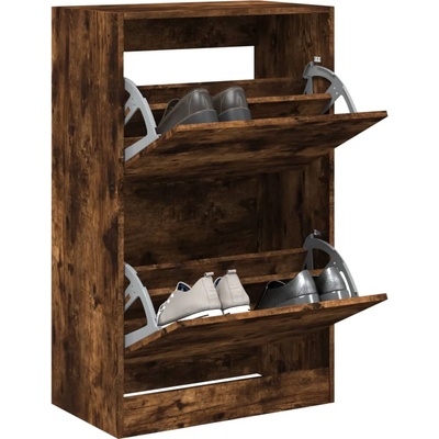 vidaXL Шкаф за обувки, опушен дъб, 60x34x96, 5 см, инженерно дърво (839949)