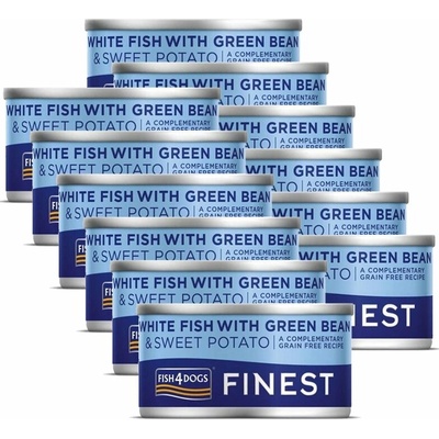Fish4Dogs Finest White Fish with Green Bean 12 x 85 g