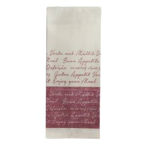 Horecano LUNI PAPER-Хартиен джоб за прибори със салфетка и декор "BON APPETIT" БОРДО 11x25cm (BB109BD) - 125бр (012474)