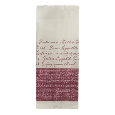 Horecano LUNI PAPER-Хартиен джоб за прибори със салфетка и декор "BON APPETIT" БОРДО 11x25cm (BB109BD) - 125бр (012474)