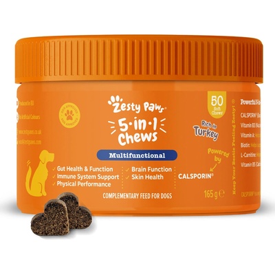 Zesty Paws 5-in-1 Chews s morčacím 2 x 50 žuvacie tablety