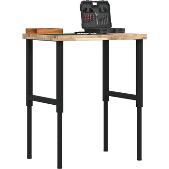 vidaXL Работна маса, 80x60x(73-99, 5) см, масивна акация, правоъгълна (3309690)