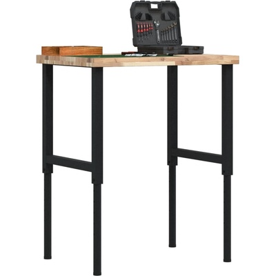 vidaXL Работна маса, 80x60x(73-99, 5) см, масивна акация, правоъгълна (3309690)