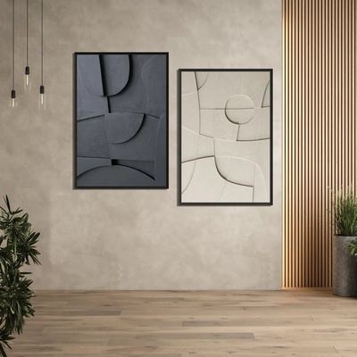 Decono Картини с 3d Ефект в Бежово и Черно