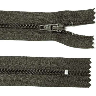 Spirálový zip no.3 nerozepínací 22cm - více barev color: 705 tmavě hnědá