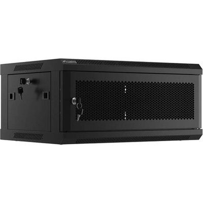 Lanberg Комуникационен шкаф, Lanberg rack cabinet 19" wall-mount 4U/600x450 with perforated door black (flat pack) (WF01-6404-23B)