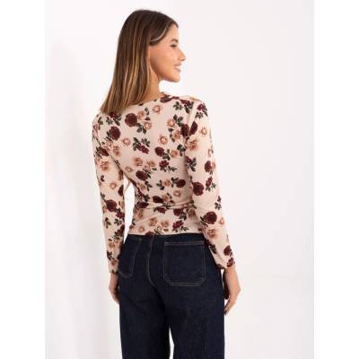 Blouse IT-BZ-20315-1.19P-beige hnedá krémová tmavočervená RUE PARIS