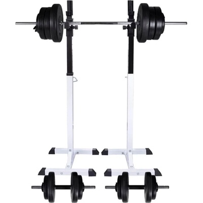 Vidaxl Posilovací stojan se sadou činek barbell a dumbbell 60,5 kg