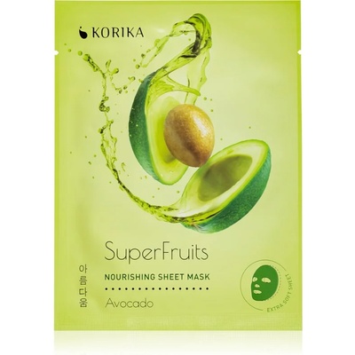 KORIKA SuperFruits Avocado - Nourishing Sheet Mask подхранваща платнена маска Avocado 25 гр