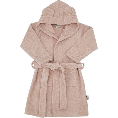 EKO Župan bavlnený s kapucňou a uškami Powder pink
