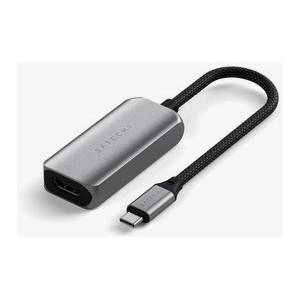 Satechi USB-C To HDMI 2.1 8K Adapter (Mac Devices up to 4K/60Hz, 8K/60Hz, 4K 60Hz/120Hz, 2K/ 40Hz, 1080P/500Hz, Dynamic HDR10+ HDCP 1.4 & HDCP 2.3) - Space Grey (ST-AC8KHM)