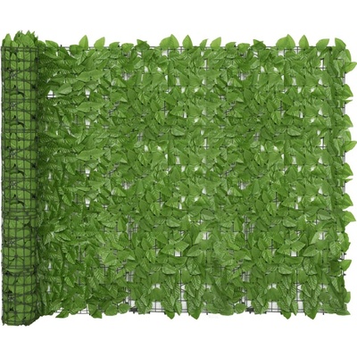 vidaXL Balkónová zástěna se zelenými listy 400 x 150 cm
