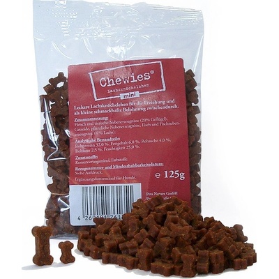 Chewies Mini kostičky na hryzenie čiastočne vlhké - losos 125 g