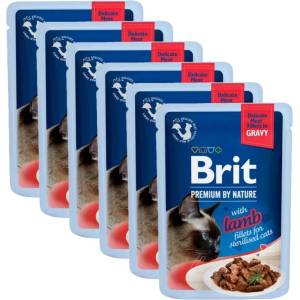 Brit Капсула BRIT Premium Cat Delicate Fillets in Gravy with Lamb for Sterilised 6 x 85 г