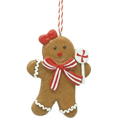 Clayre & Eef Hnědá vánoční ozdoba Perníček Gingerbread 8*1*10 cm