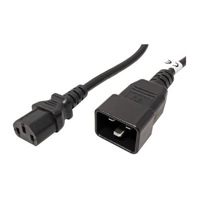 PremiumCord Kabel sítový propojovací 230V 10A 1m, konektory IEC 320 C13 - IEC 320 C20