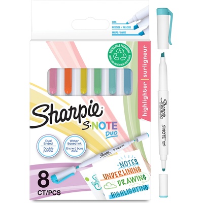 Sharpie Двувърхи маркери Sharpie S-note, 8 цвята (32028-А)