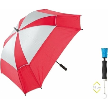 Jucad Telescopic Umbrella Windproof With Pin červená/strieborná