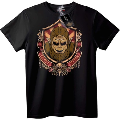 NOONEBRAND Тениска Череп на Звяр Титан - 2XL, Black