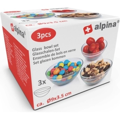 ALPINA КУПИЧКИ СТЪКЛЕНИ alpina Ø9см К-КТ 3бр