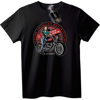NOONEBRAND Тениска Американска мотоциклетна свобода - 2XL, Black