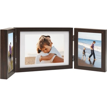 Image 1 of vidaXL Тройна фоторамка колаж тъмнокафява 28x18 см+2x(13x18 см) (332751)