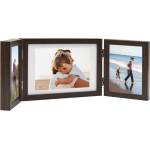 vidaXL Тройна фоторамка колаж тъмнокафява 28x18 см+2x(13x18 см) (332751)