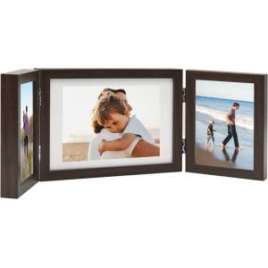 vidaXL Тройна фоторамка колаж тъмнокафява 28x18 см+2x(13x18 см) (332751)