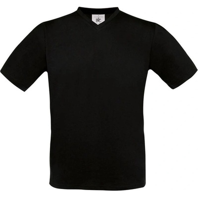B&C tričko Exact V-Neck výstřihem do V krátký rukáv černé