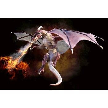 DIMEX ART Флизелинов фототапет огнедишащ дракон 375 x 250 см