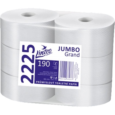 Linteo JUMBO Grand 190 двуслойно бяло рециклирано, 120 м (6 бр. )