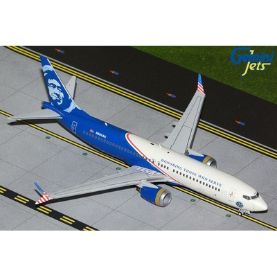 Gemini B737 MAX 8 Alaska Airlines Honoring Those Who Serve Colors 1:200