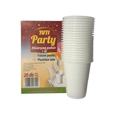 TUTI Пластмасова чаша, 1 dl, 20 бр. , TUTI "Party" PDP_560 (PDP_560)