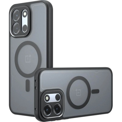 OPPO Магнитен Калъф за OnePlus Turbo 6V 5G / Turbo 6 5G - TPU + PC, Матов, Антиотпечатък, Airbag ъгли, 0.5mm Повдигнати Ръбове, Вкл. Протектор - Черен