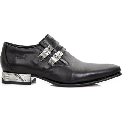 New Rock topánky kožené ANTIK PULIDO-NEGRO VIP1 NEGRO čierne