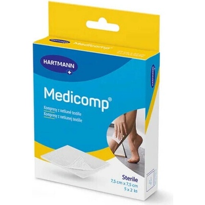 MEDICOMP Kompresy z netkanej textílie sterilný 7,5 x 7,5 cm 5 x 2 ks