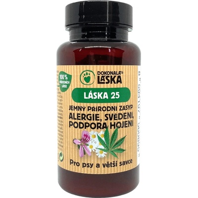 Dokonalá láska LÁSKA 25 JEMNÝ PŘÍRODNÍ ZÁSYP ALERGIE, SVĚDĚNÍ, PODPORA HOJENÍ, 90 g