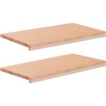 vidaXL Парапети за прозорци 2 бр. Натурално 80x 40 x 2 см Солидно бук (42048160)