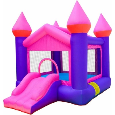 Pepita Castle Skákací hrad 350x270x250cm so šmykľavkou fialovo-ružová