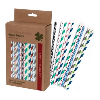 Horecano BARWARE-Сламки хартиени в хартиена кутия 200 бр. ШАРЕНИ Ø0.6х19.6cm. (HC-93972) 194622 (0193972)