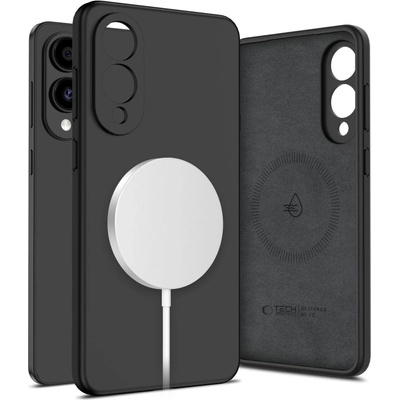 Tech-Protect Liquid Silicone MagSafe калъф за Samsung Galaxy S25 Edge - черен (5906302363681)