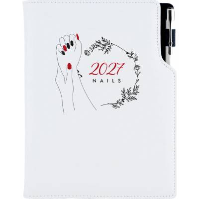 Design A5 denní 2027 bílá Nails