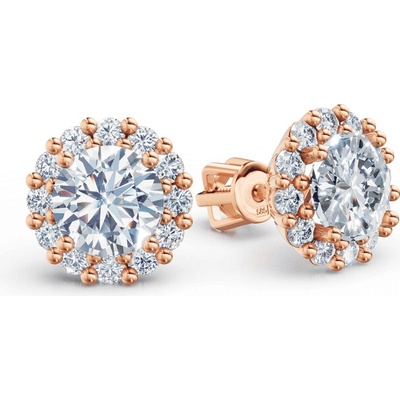 DF zlaté náušnice 3709 z ružového zlata s diamantmi s celkovou hmotnosťou 2,64 ct